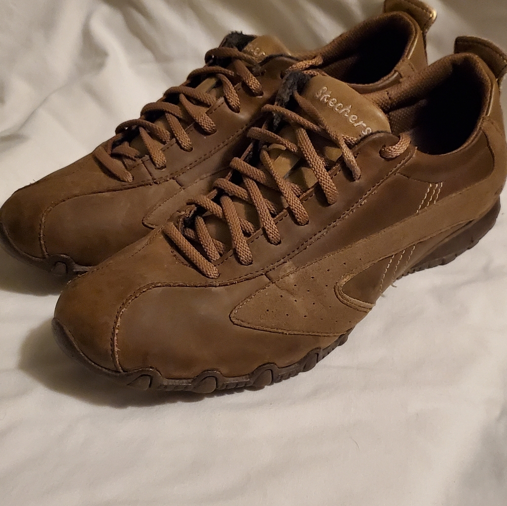 Skechers Brown Leather Sport Shoes